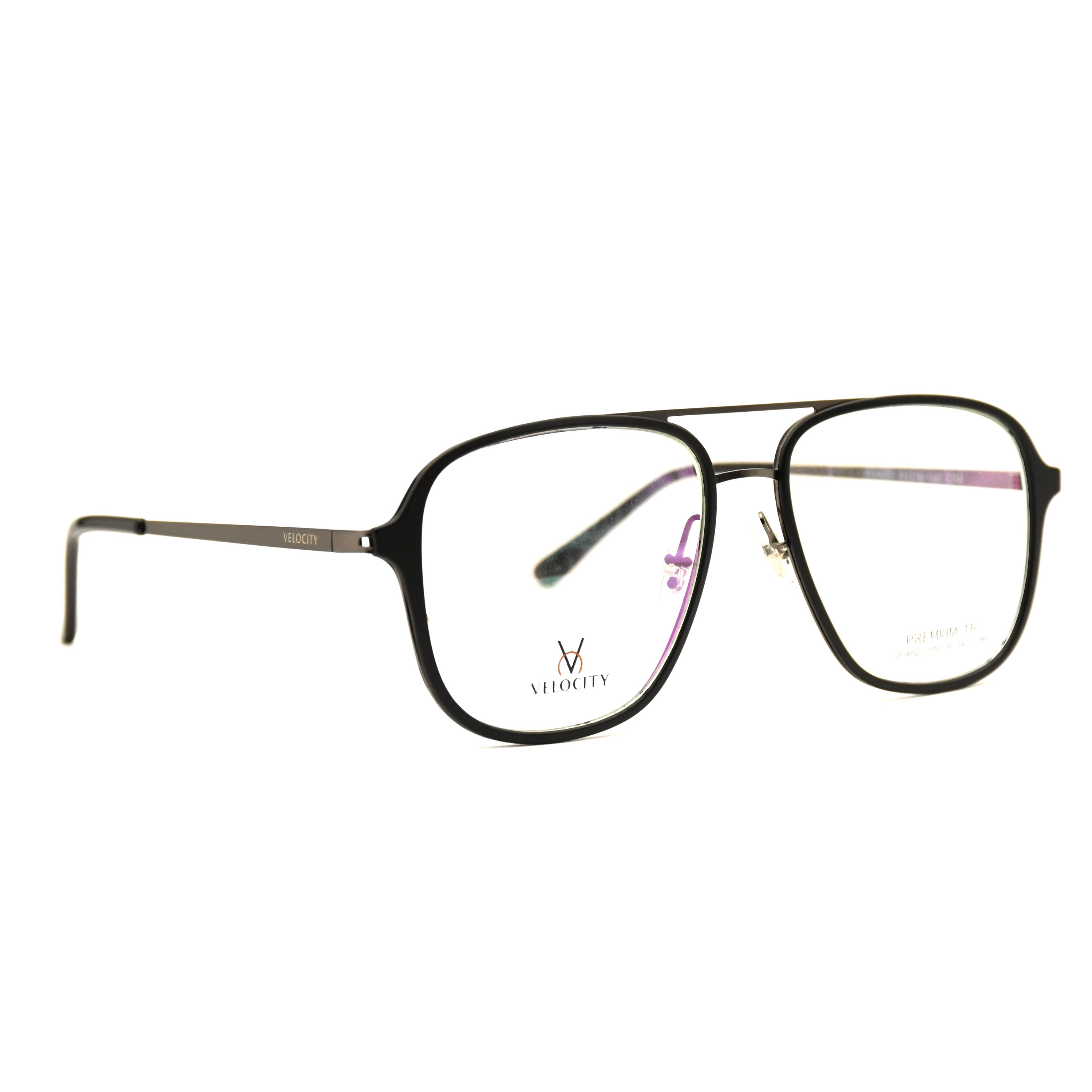 Velocity Rectangle Full Rim Metal Eyeglasses - 4022-C1M